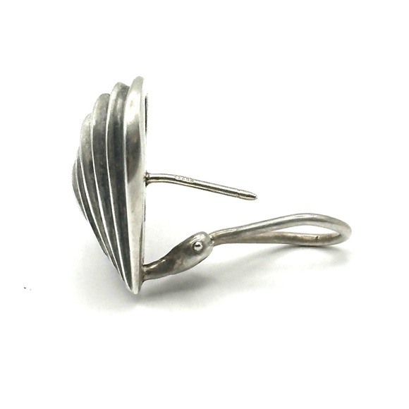 Lagos Sterling Silver Fluted Heart Earrings - Picture 7 of 9